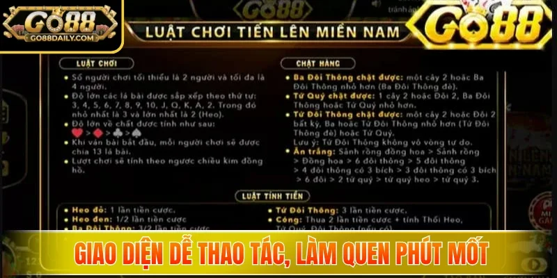  Giao diện dễ thao tác, làm quen phút mốt