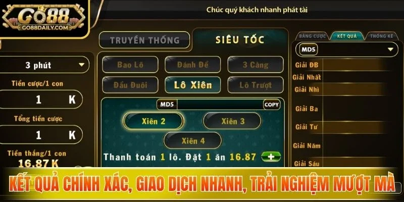Kết quả chính xác, giao dịch nhanh, trải nghiệm mượt mà