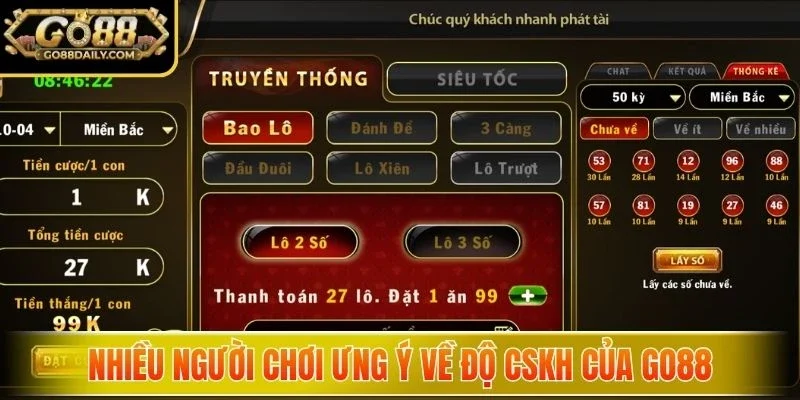 Nhiều người chơi ưng ý về độ CSKH của GO88
